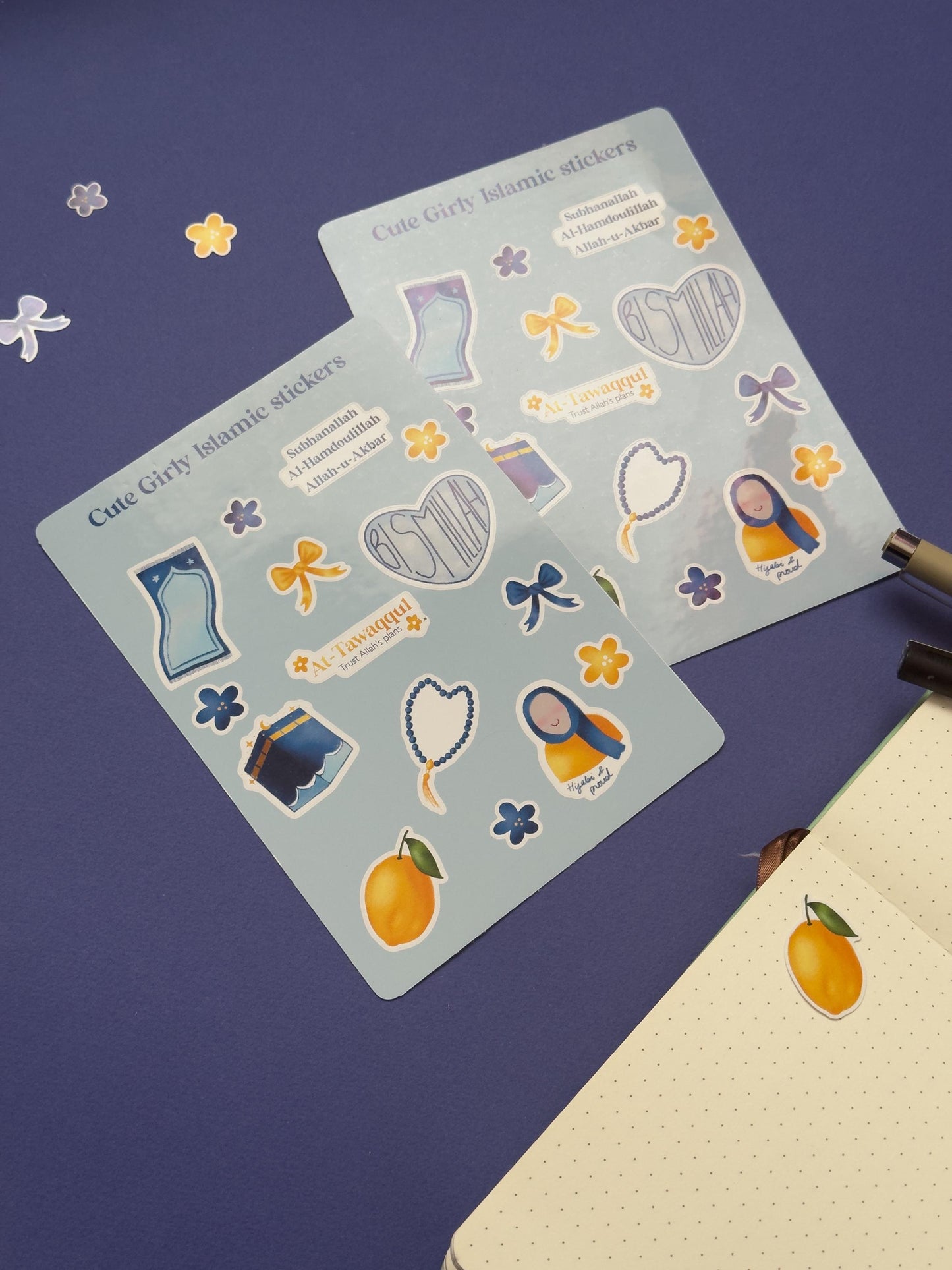 Planche de stickers - Cute Girly Islamic - Blue Lemon