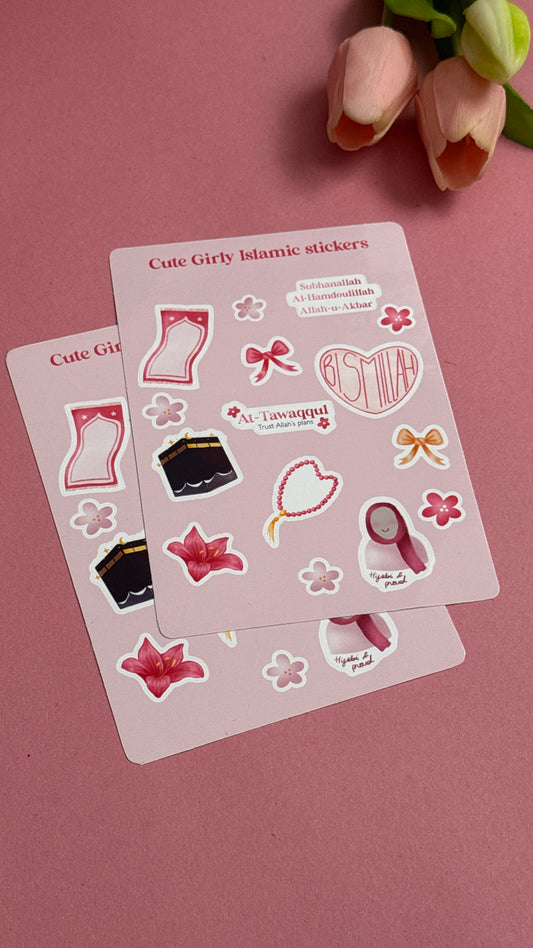 Planche de stickers - Cute Girly Islamic - Lily in bloom