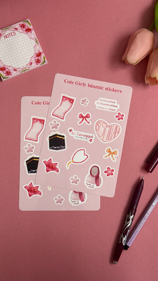 Planche de stickers - Cute Girly Islamic - Lily in bloom